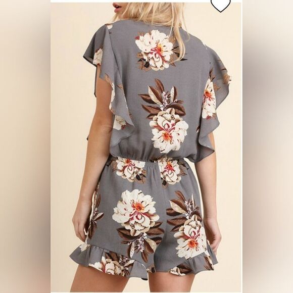 Umgee floral ruffled romper  - Picture 3 of 7